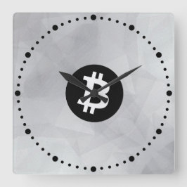 Bitcoin Vit Kristall Fyrkantig Klocka