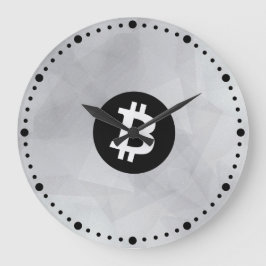 Bitcoin Vit Kristall Stor Klocka