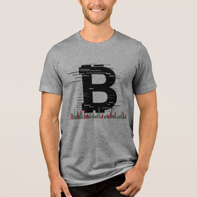 Bitcoin Volatility Candlestick Chart Crypto Tradin T Shirt (Framsida)
