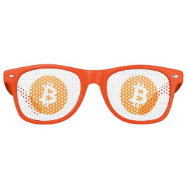 Bitcoin Vuxen Retro Party Shades, vit Solglasögon
