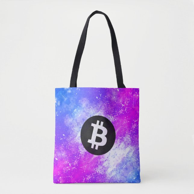 Bitcoin Watercolor (Style 2 - Miami) Tygkasse (Framsida)