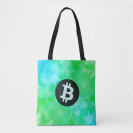 Bitcoin Watercolor (Style $ - Green Day) Tygkasse
