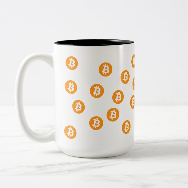Bitcoin Wave BTC-kryptotoken Två-Tonad Mugg (Vänster)