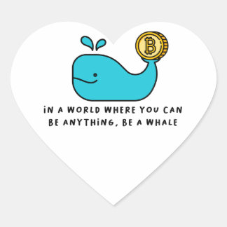 Bitcoin Whale Crypto Investor & BTC Trading Design Hjärtformat Klistermärke