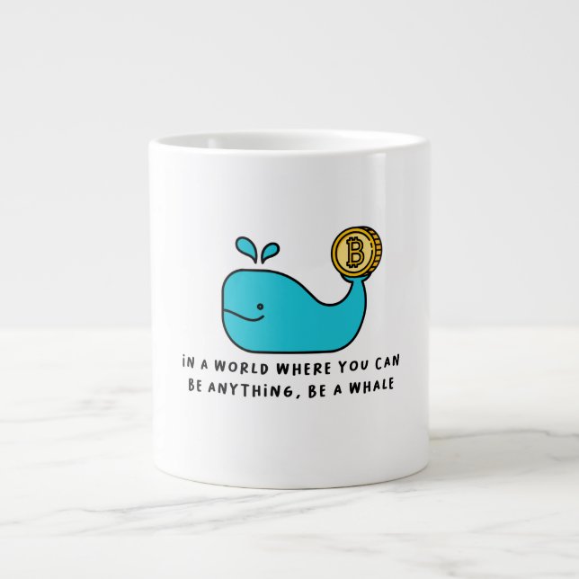 Bitcoin Whale Crypto Investor & BTC Trading Design Jumbo Mugg (Framsidan)