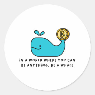 Bitcoin Whale Crypto Investor & BTC Trading Design Runt Klistermärke