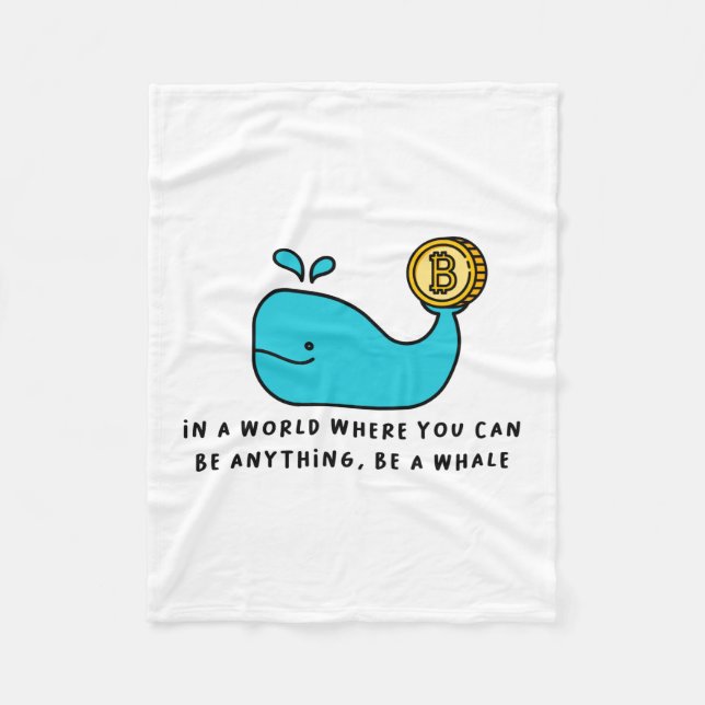 Bitcoin Whale Funny Crypto Investor Tecknad Design Fleecefilt (Framsidan)