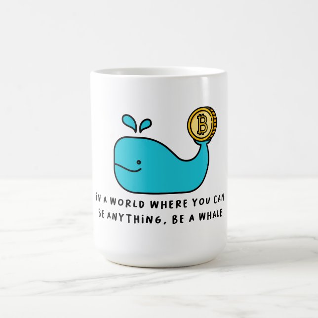 Bitcoin Whale Funny Crypto Investor Tecknad Design Kaffemugg (Center)
