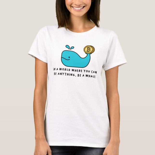 Bitcoin Whale Funny Crypto Investor Tecknad Design T Shirt (Framsida)