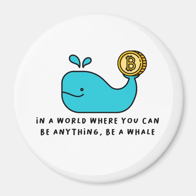 Bitcoin Whale T-Shirt Magnet (Framsidan)