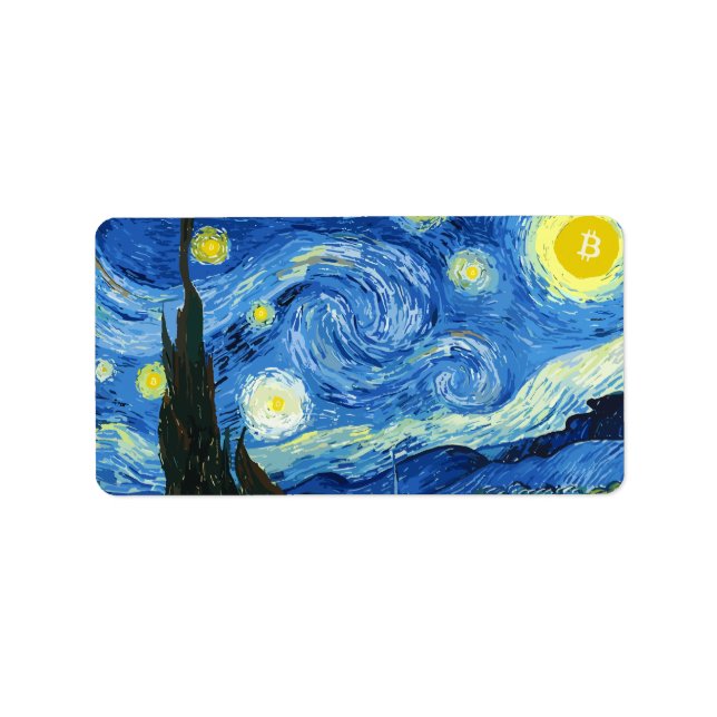 Bitcoiny Night Adressetikett (Framsidan)