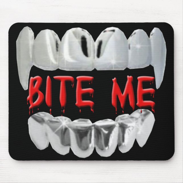 Bite Me Blod Och Tänder Musmatta (Framsidan)