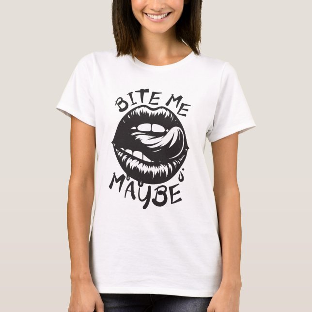 Bite Me Maybe: Halloween Lips Tee (Framsida)