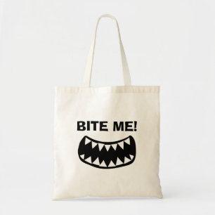 Bite Me! rolig canvas-handväska Tygkasse