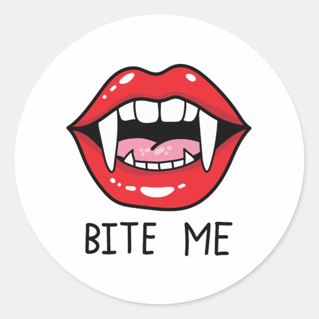Bite me  runt klistermärke (Framsida)