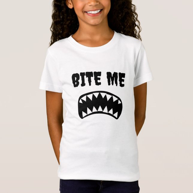 Bite Me söt t-shirt för barn (Framsida)