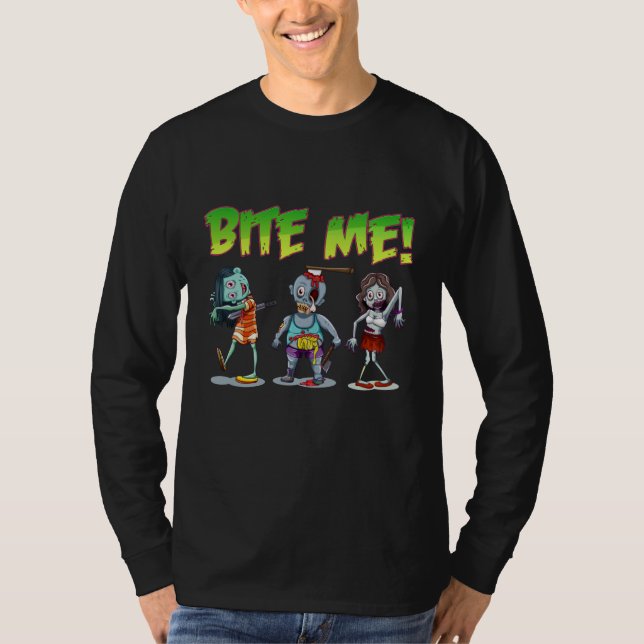 Bite Me Zombies T Shirt (Framsida)