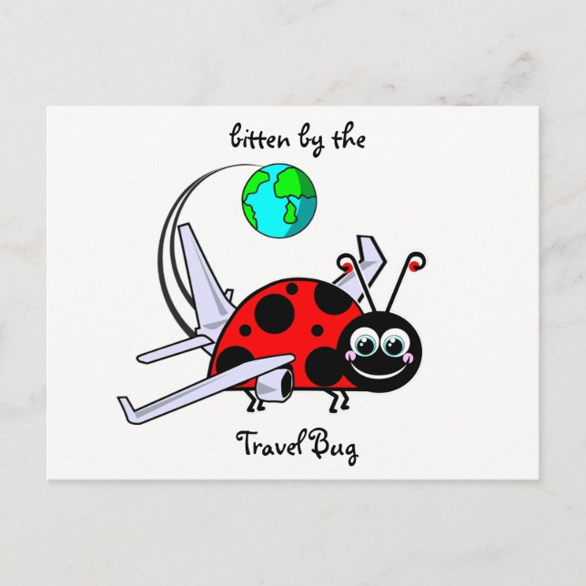 Biten av flygplanet Travel Kryp-Ladybug Vykort (Framsida)
