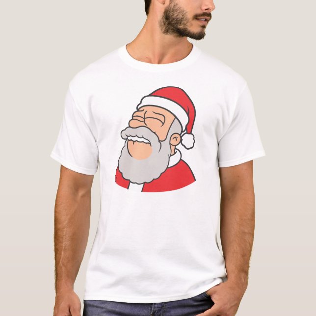Biting Lip Santa T Shirt (Framsida)