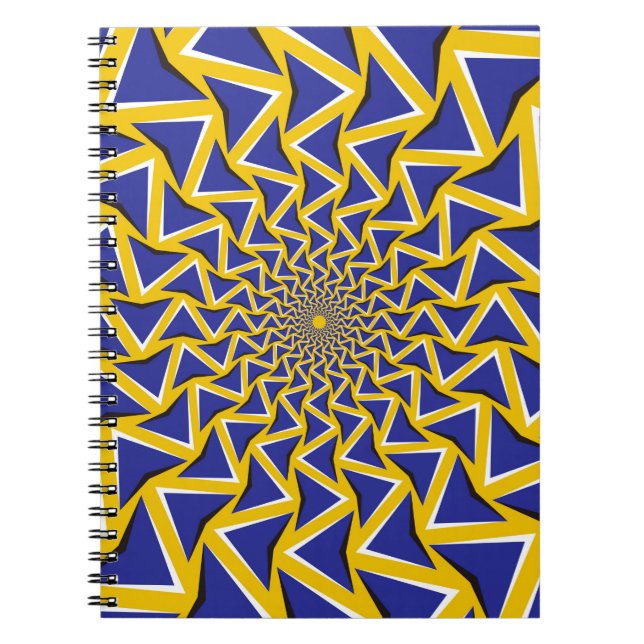 Bitmappsbakgrund för optisk rörelse-illusion. Blå Anteckningsbok (Framsidan)