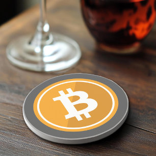 Bitmyntikon i orange och grått - kryptovaluta underlägg