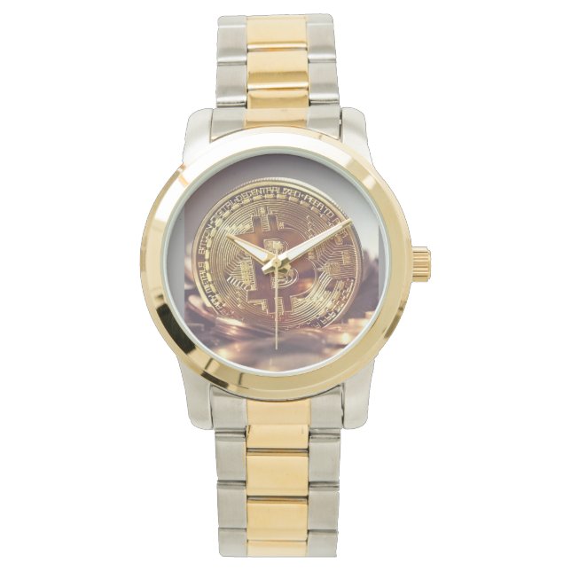 bitmyntvaluta, kryptobevakning armbandsur (Framsida)