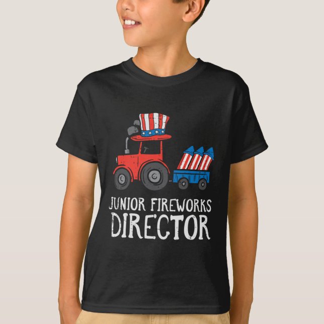 Bitor Fireworks Director Tractor 4:e juli Boys T Shirt (Framsida)