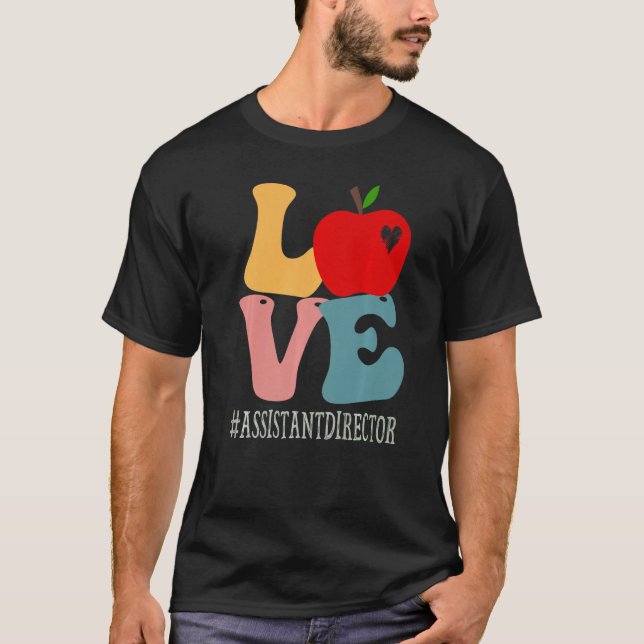 Biträdande direktör för Kärlek Apple Groovy Cute t Shirt (Framsida)