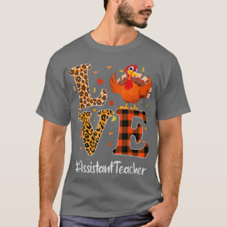 Biträdande lärare Kärlek Thanksgiving Leopard Turk T Shirt