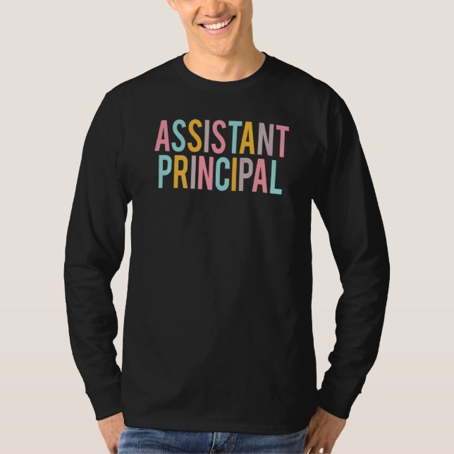 Biträdande Rektor Färgglad Tacksägelsedag Tillbaka T Shirt (Framsida)