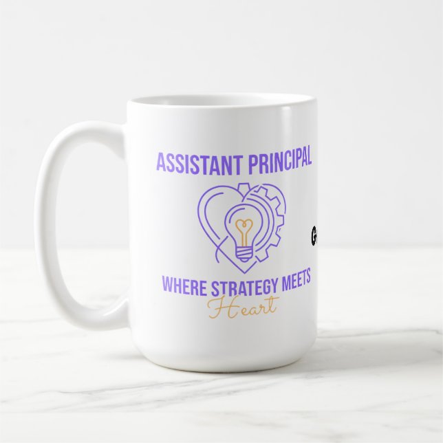 Biträdande rektor för strategi möter hjärtdesign kaffemugg (Vänster)