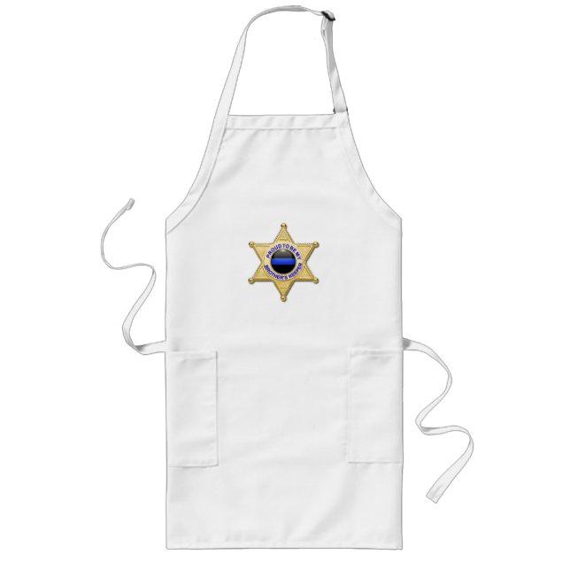 Biträdande sheriff Badge Long Apron Långt Förkläde (Framsidan)
