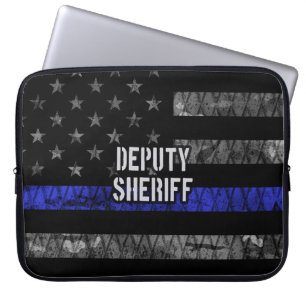 Biträdande sheriff Distress Flagga Laptop Fodral