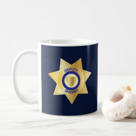 Biträdande sheriff Guld Star Badge Kaffemugg