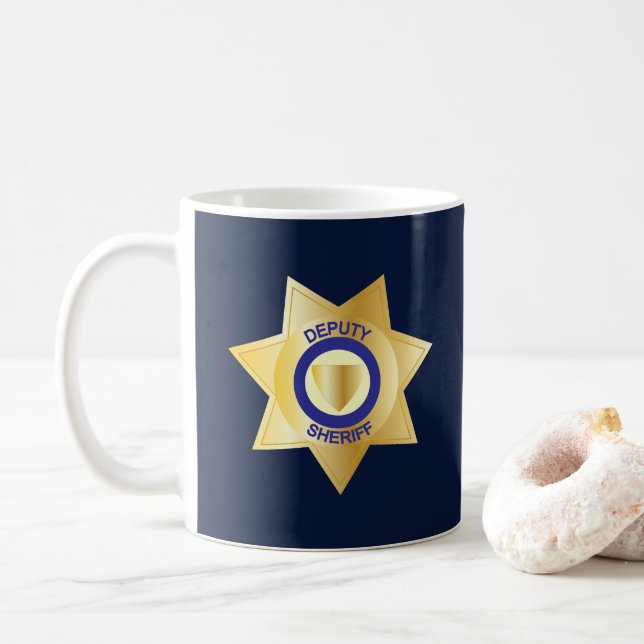 Biträdande sheriff Guld Star Badge Kaffemugg (Med munk)
