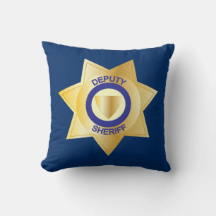 Biträdande sheriff Guld Star Badge Kudde