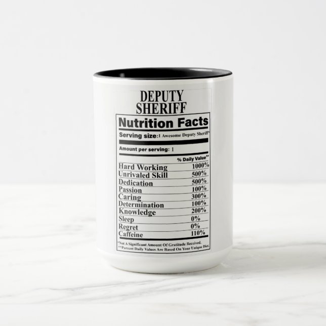 Biträdande sheriff Nutrition Facts Mugg (Center)