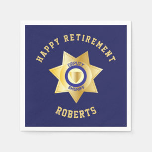 Biträdande sheriff Pension Party Guld Star Badge Pappersservett