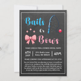 Bits eller Bows Fishing Gender Reveal Inbjudningar