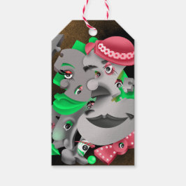 Bits och Delar - Surreal Puzzle Ansikte Gift Märkr Presentetikett