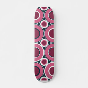 Bitstorlek Magenta Donuts med vit flotta Mini Skateboard Bräda 18,5 Cm