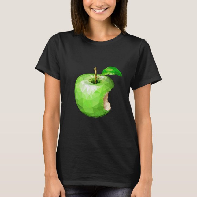 Bitten Grönt Apple T-shirt (Framsida)