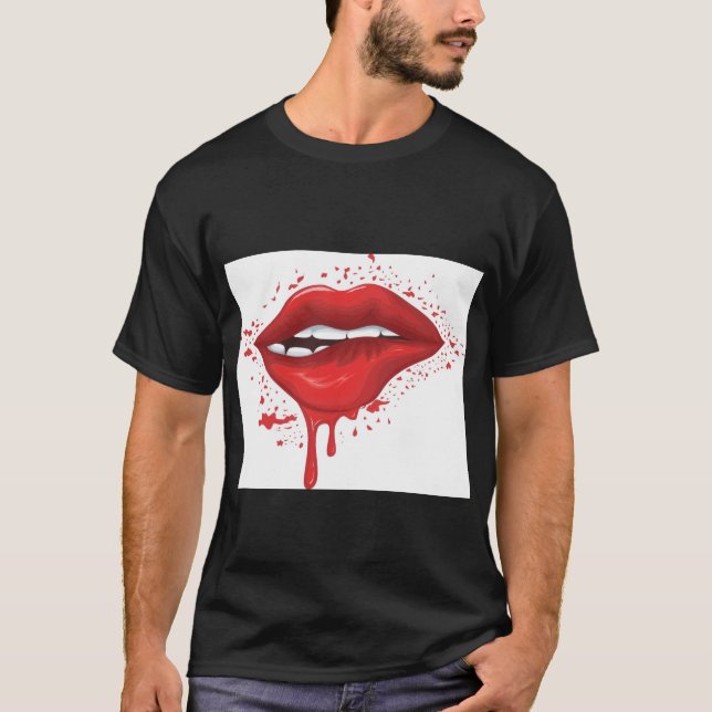 Bitten Lips T-Shirt – Modig, Stylfull & Oegenkänsl (Framsida)