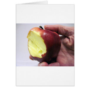 Bitten Red Apple Hälsningskort