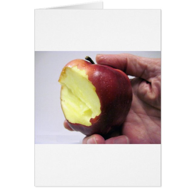 Bitten Red Apple Hälsningskort (Framsidan)