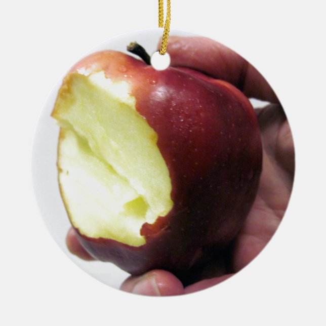 Bitten Red Apple Julgransprydnad Keramik (Framsidan)