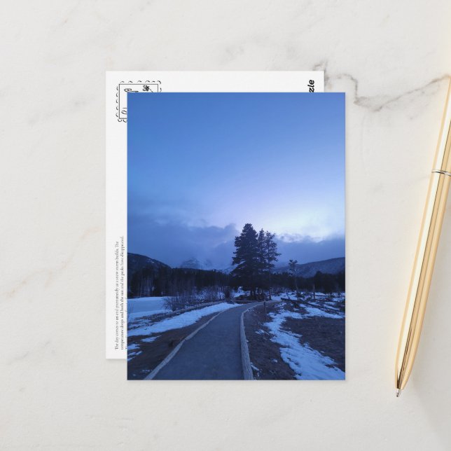 Bitter Blue Mountain Winter Hike-vykort Vykort (Fram/Back In Situ)