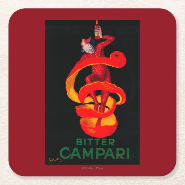 Bitter Campari vintage PosterEurope Underlägg Papper Kvadrat (Framsidan)