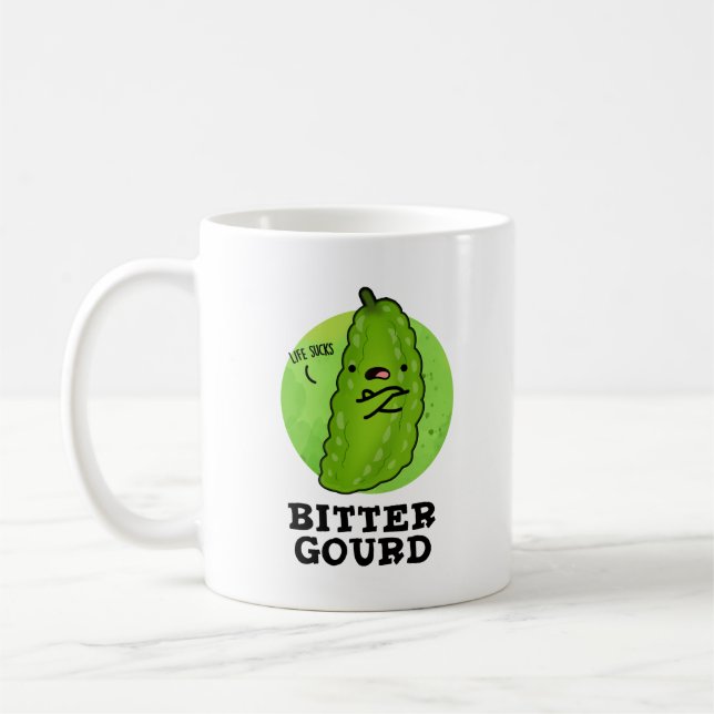 Bitter Gourd Funny Veggie Pun Kaffemugg (Vänster)