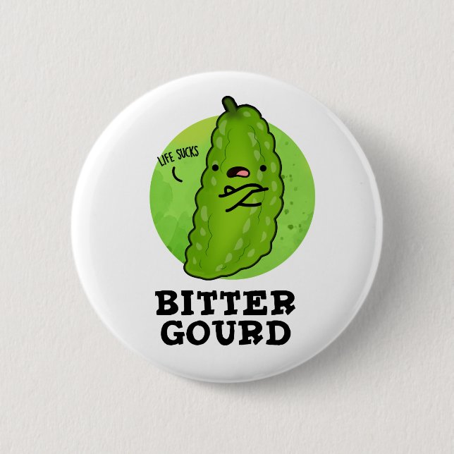 Bitter Gourd Funny Veggie Pun Knapp (Framsida)